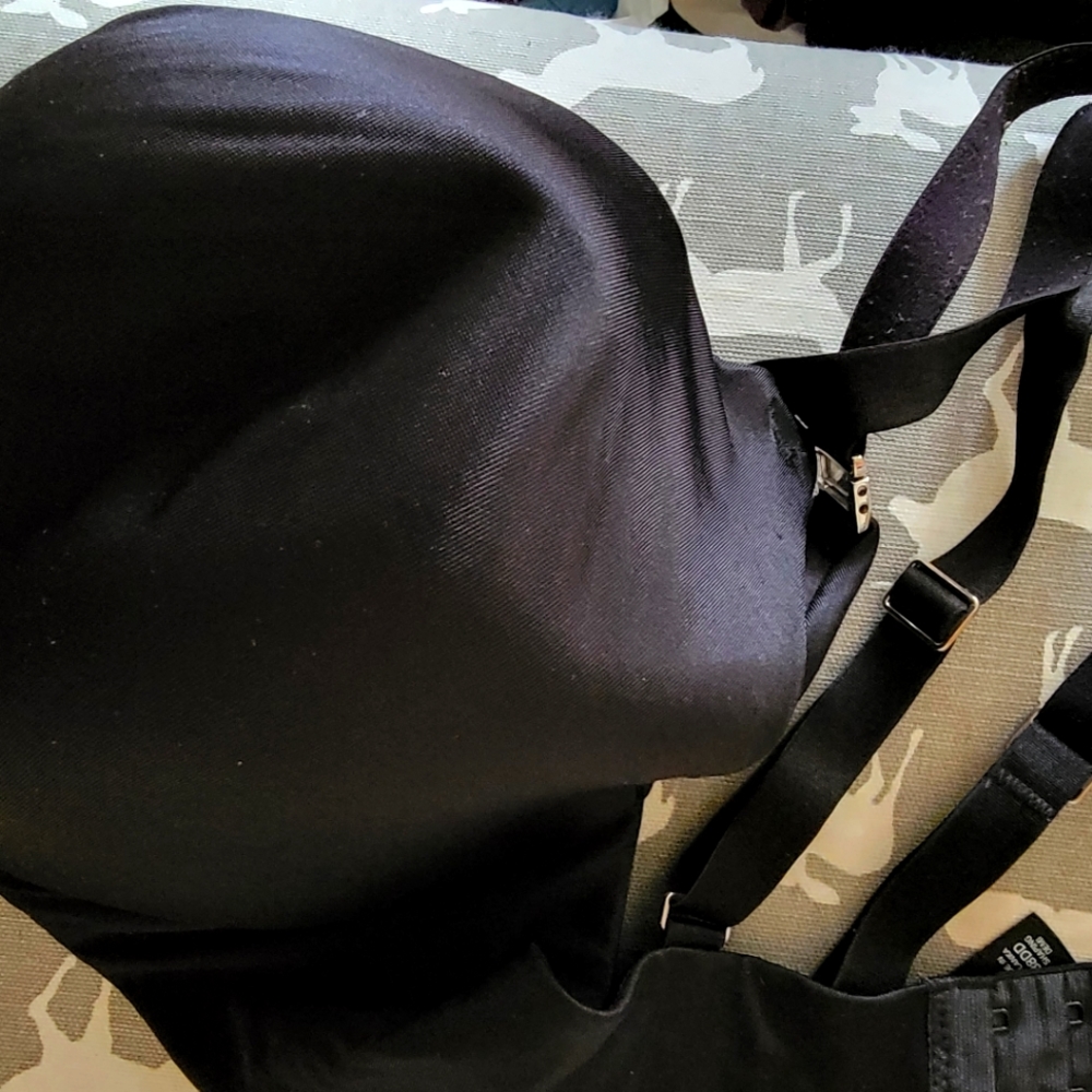 Black unlined silky bra